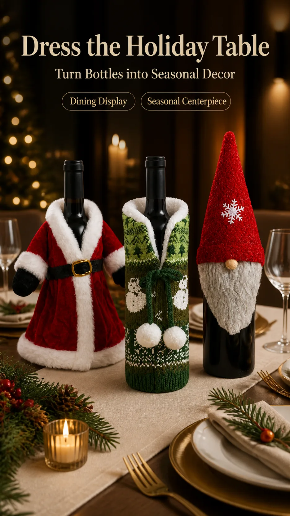 Knitted Gnome Wine Bottle Covers product detail 6