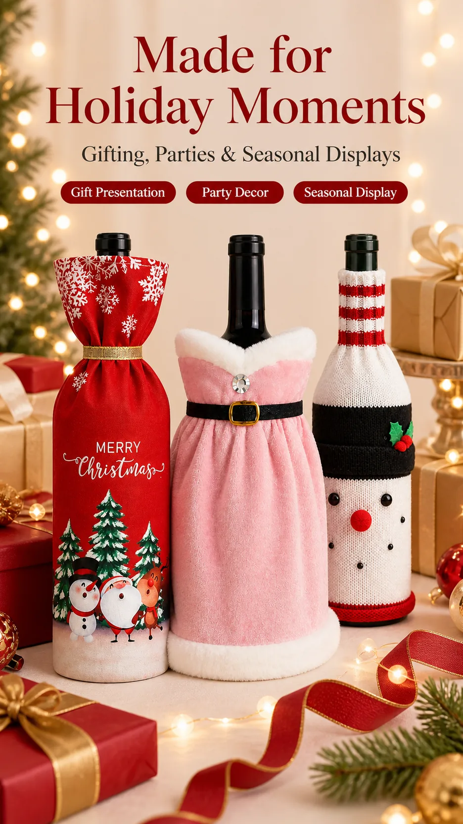 Knitted Gnome Wine Bottle Covers product detail 7