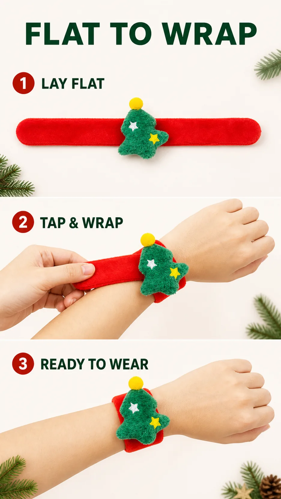Plush Christmas Slap Bracelets product detail 3