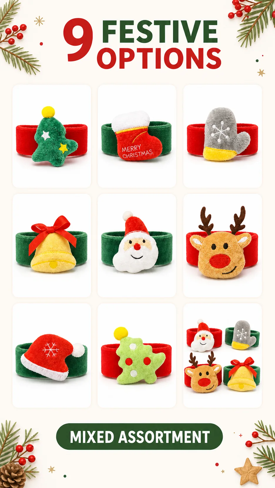 Plush Christmas Slap Bracelets product detail 5