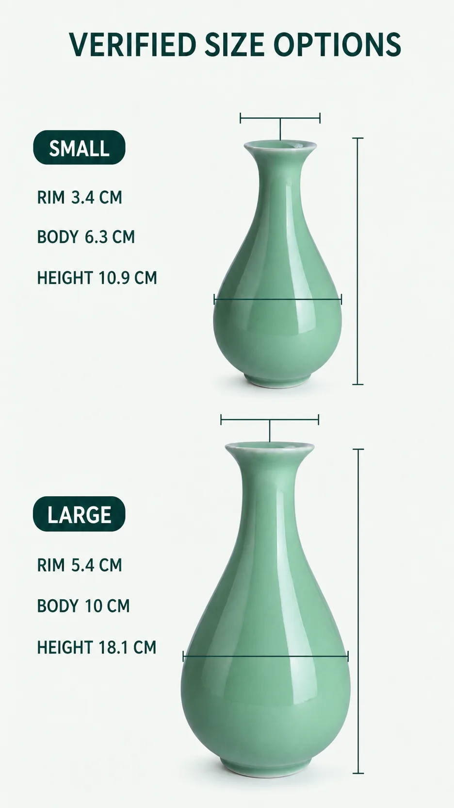 Chinese Celadon Yuhuchun Ceramic Vase Classic Crackled Glaze Home Decor product detail 4
