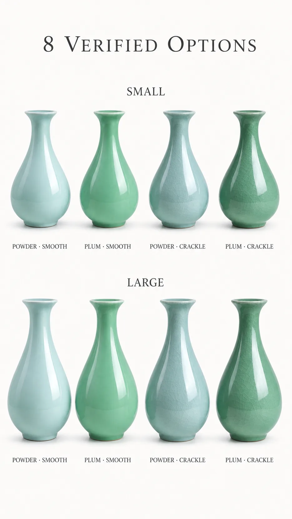Chinese Celadon Yuhuchun Ceramic Vase Classic Crackled Glaze Home Decor product detail 5