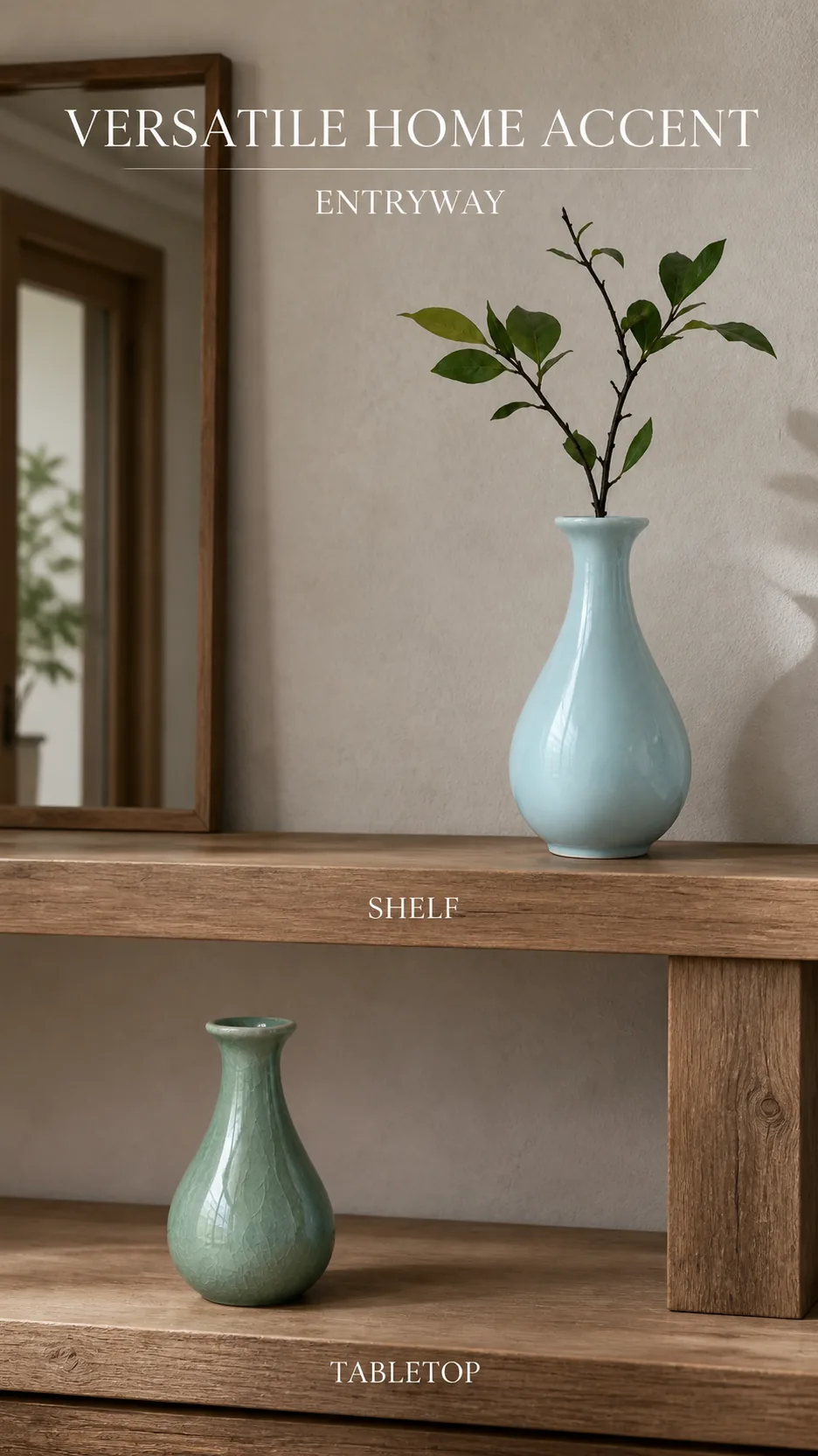 Chinese Celadon Yuhuchun Ceramic Vase Classic Crackled Glaze Home Decor product detail 7
