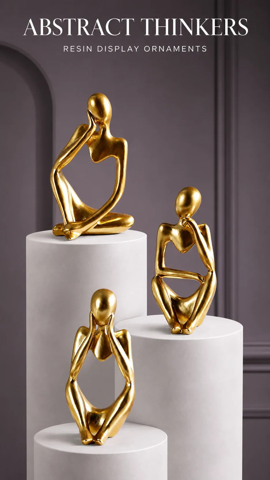 Nordic Abstract Thinker Resin Figurine Modern Minimalist Home Office Desk Decoration product detail 1