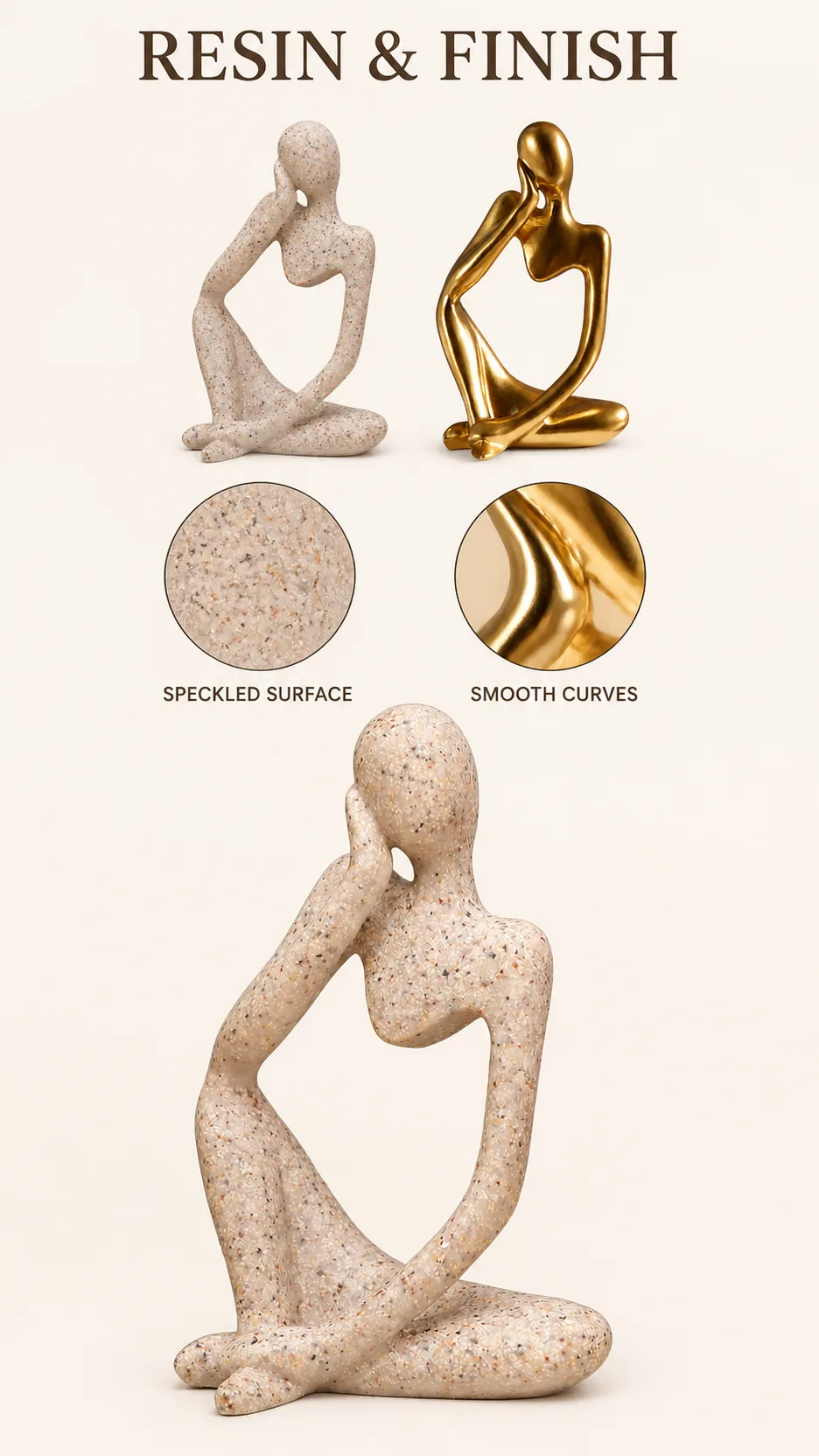 Nordic Abstract Thinker Resin Figurine Modern Minimalist Home Office Desk Decoration product detail 2