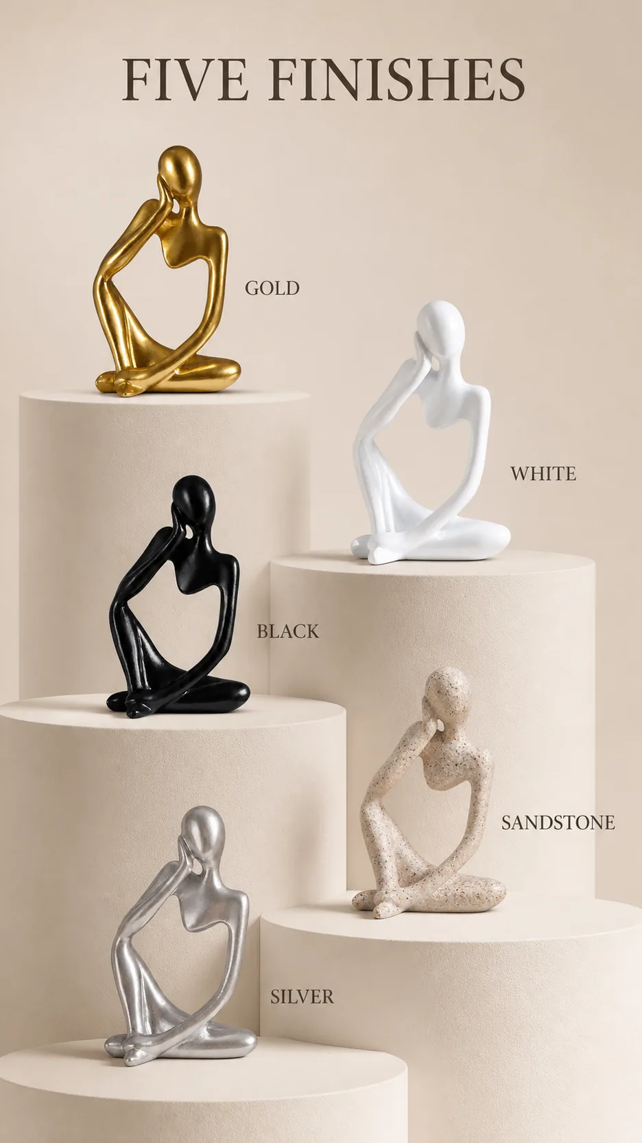 Nordic Abstract Thinker Resin Figurine Modern Minimalist Home Office Desk Decoration product detail 5