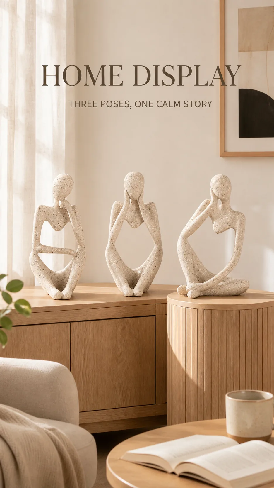 Nordic Abstract Thinker Resin Figurine Modern Minimalist Home Office Desk Decoration product detail 7