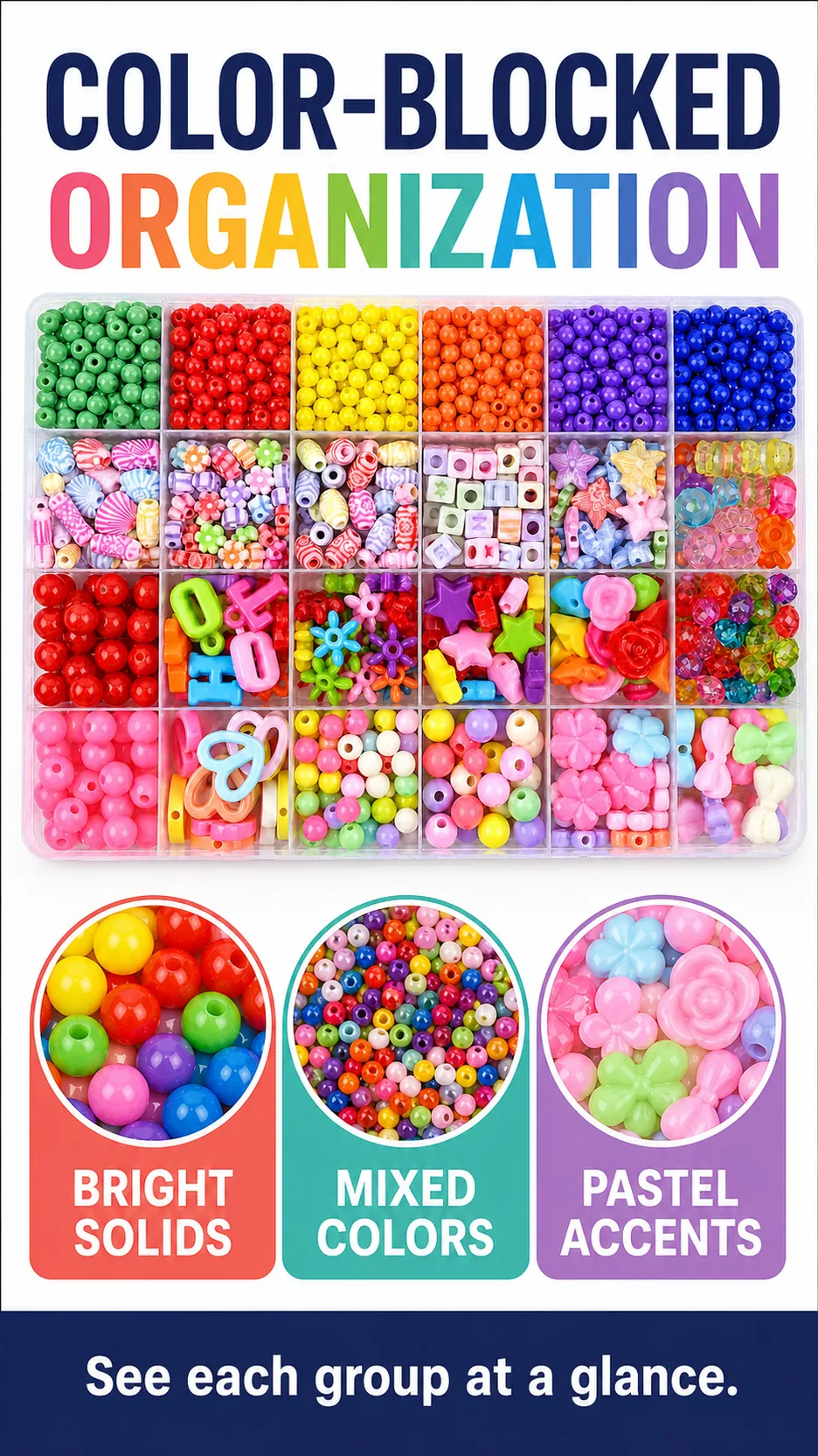 Kids DIY Bead Jewelry Making Kit with Storage Box and Accessories product detail 2