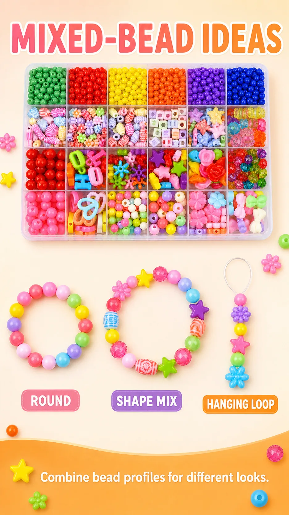 Kids DIY Bead Jewelry Making Kit with Storage Box and Accessories product detail 7