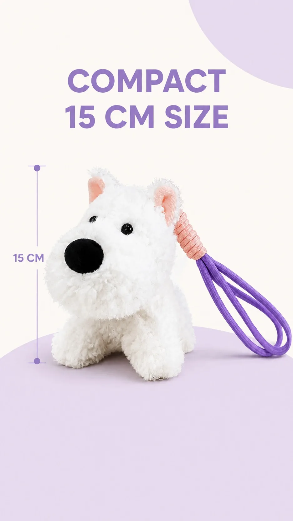 Cute Westie Dog Plush Keychain Backpack Charm Soft Stuffed Animal Pendant Wholesale product detail 4