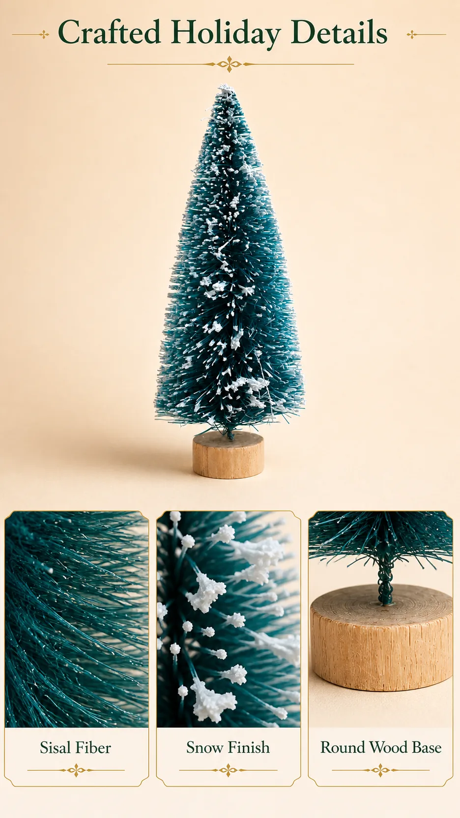 Snow-Flocked Sisal Mini Christmas Trees product detail 2