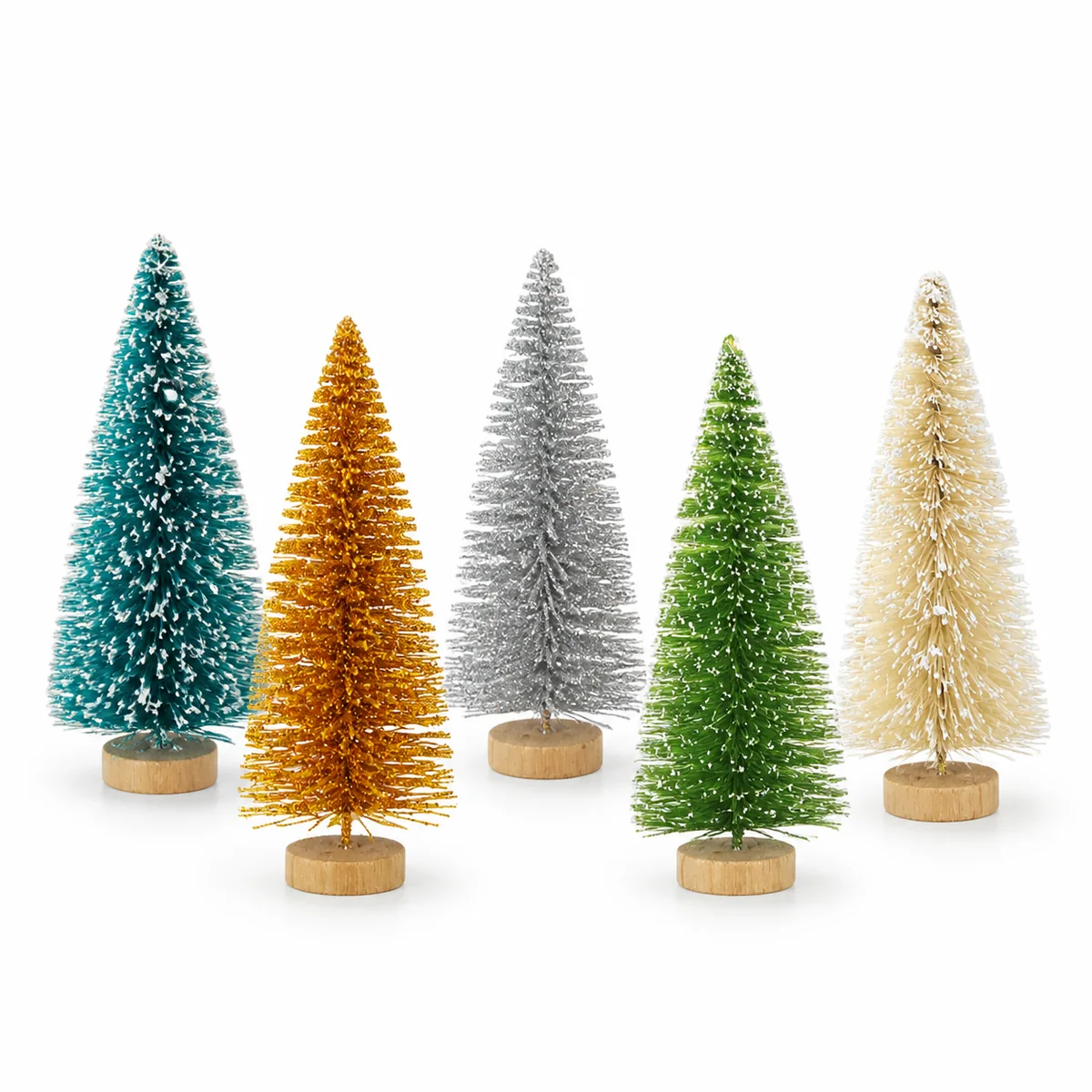 Snow-Flocked Sisal Mini Christmas Trees