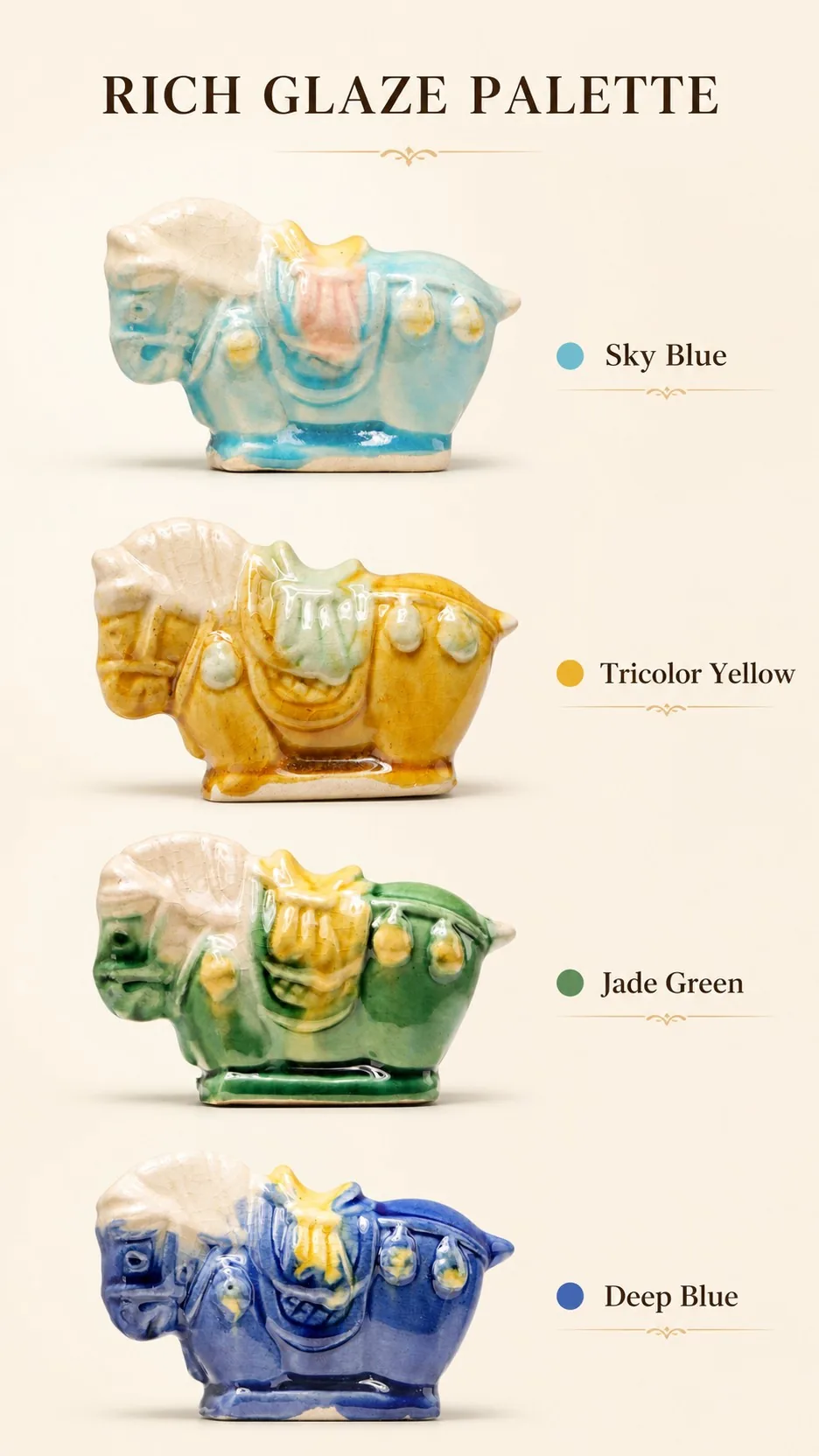 Luoyang Tang Sancai Ceramic Horse Figurines product detail 6