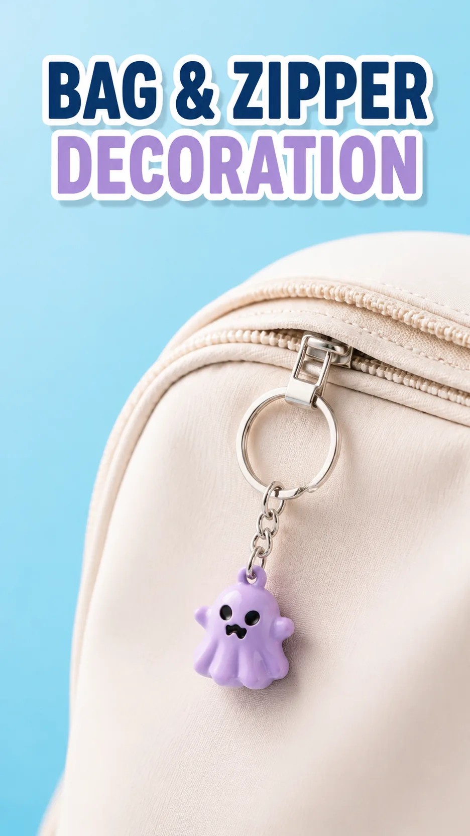 Cute 3D Ghost Keychain Halloween Cartoon Charm Metal Key Ring Bag Pendant DIY Accessory product detail 6