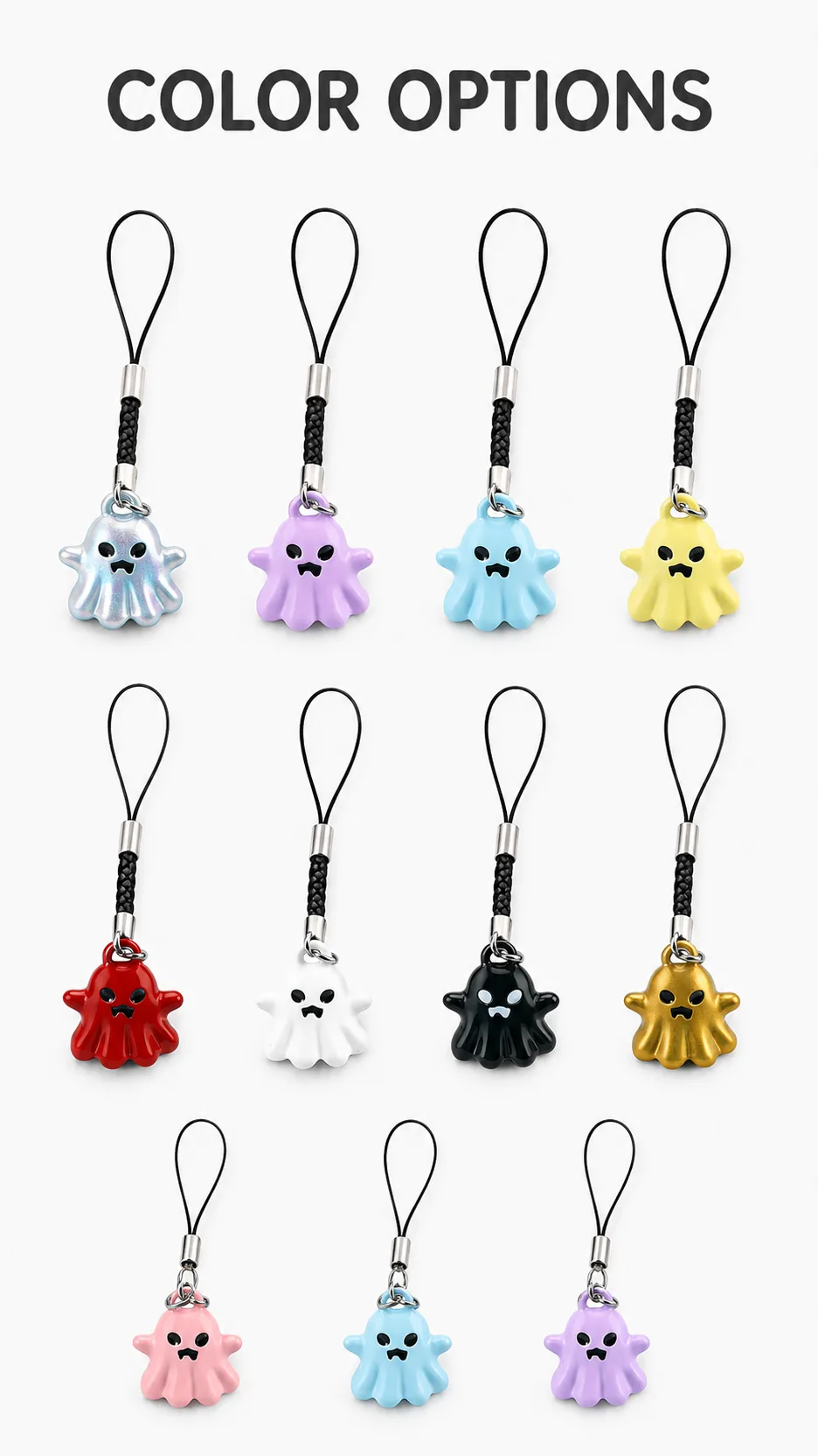 Cute 3D Ghost Phone Charm Wrist Strap DIY Bag Pendant Accessory product detail 4