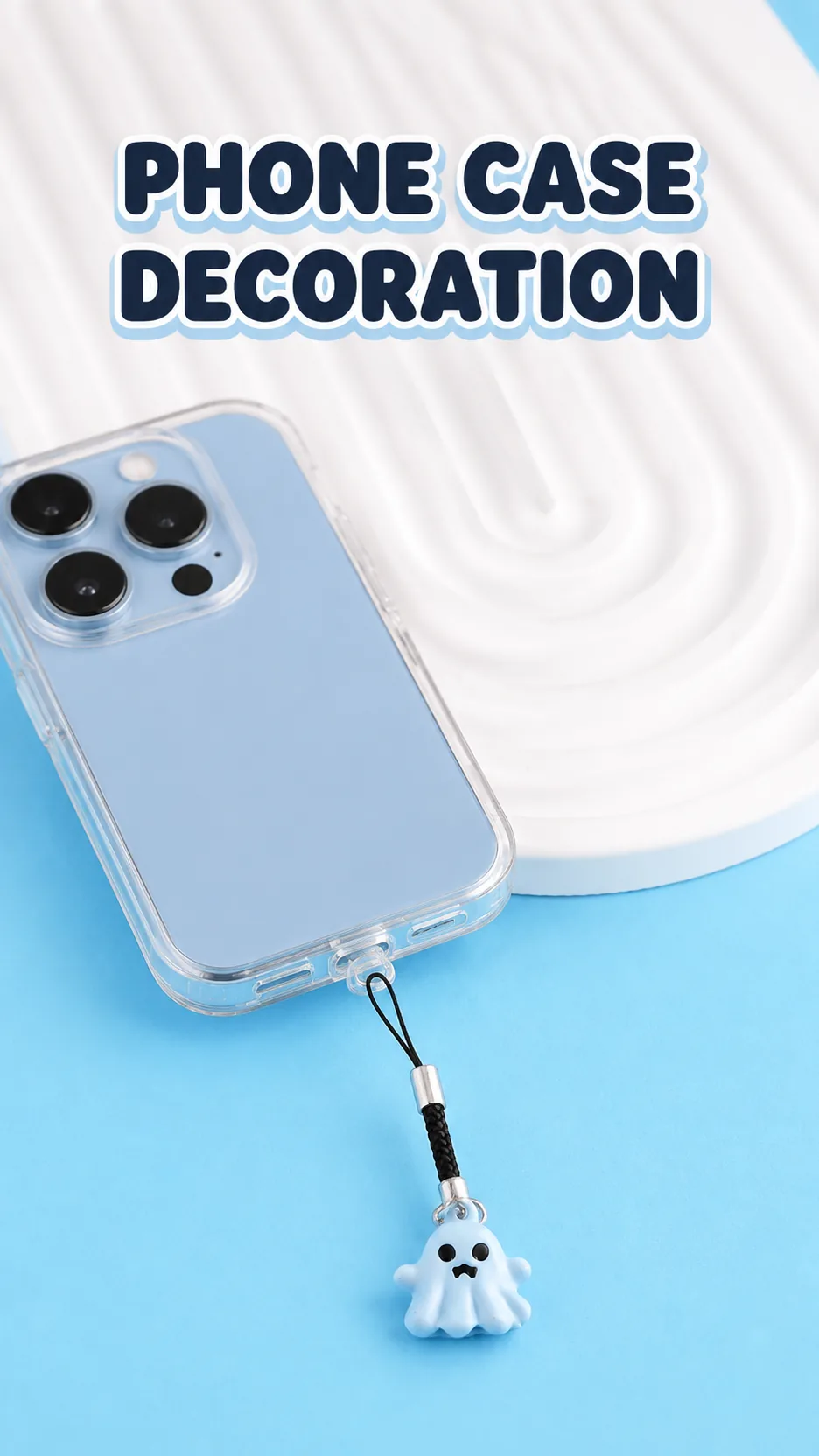 Cute 3D Ghost Phone Charm Wrist Strap DIY Bag Pendant Accessory product detail 5
