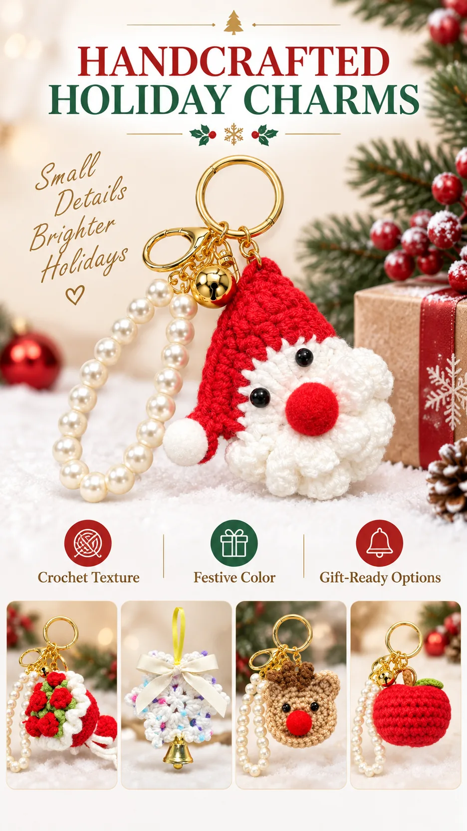 Christmas Snowflake and Bell Hanging Ornaments for Doors and Cars product detail 1