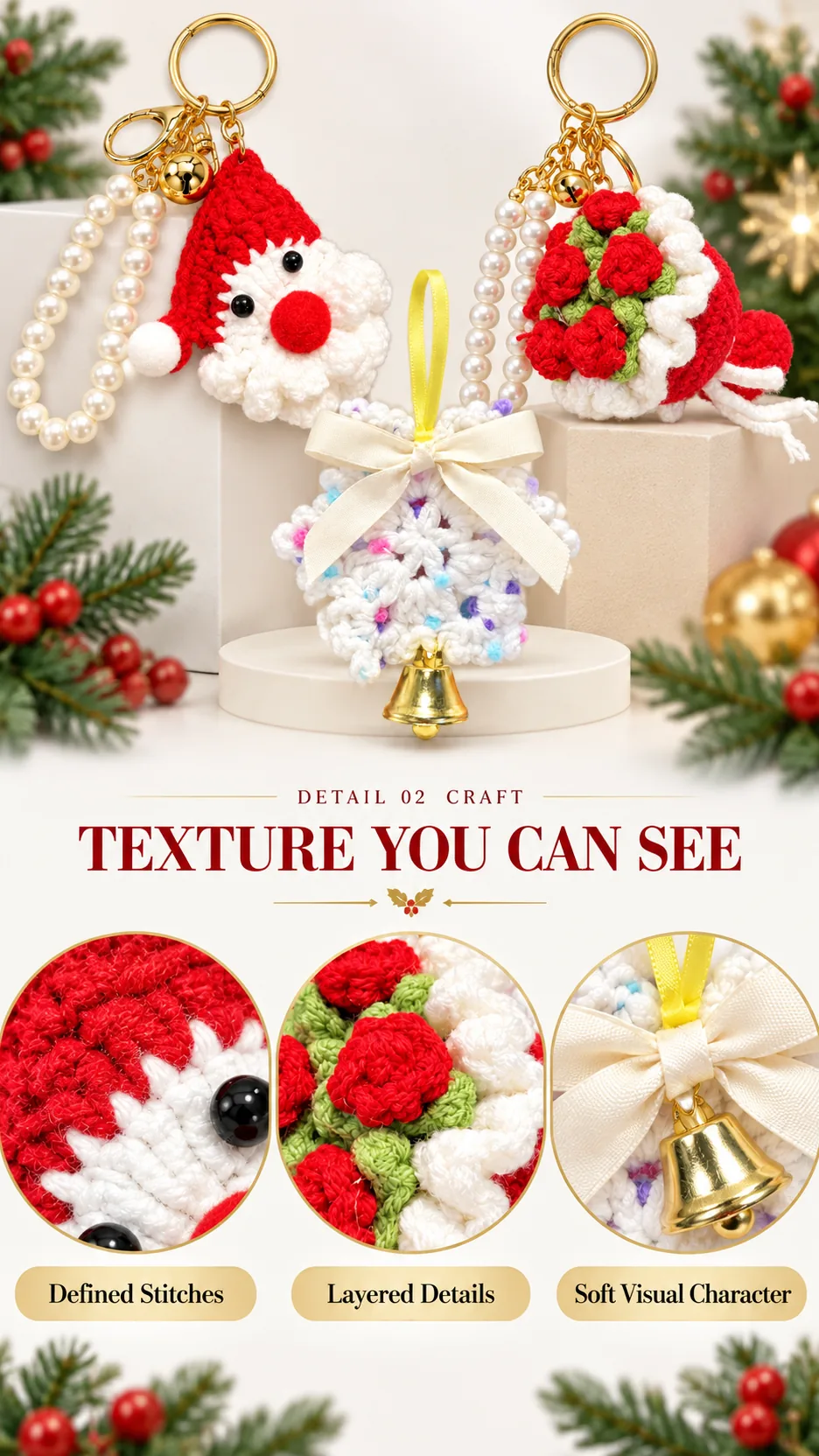 Christmas Snowflake and Bell Hanging Ornaments for Doors and Cars product detail 2