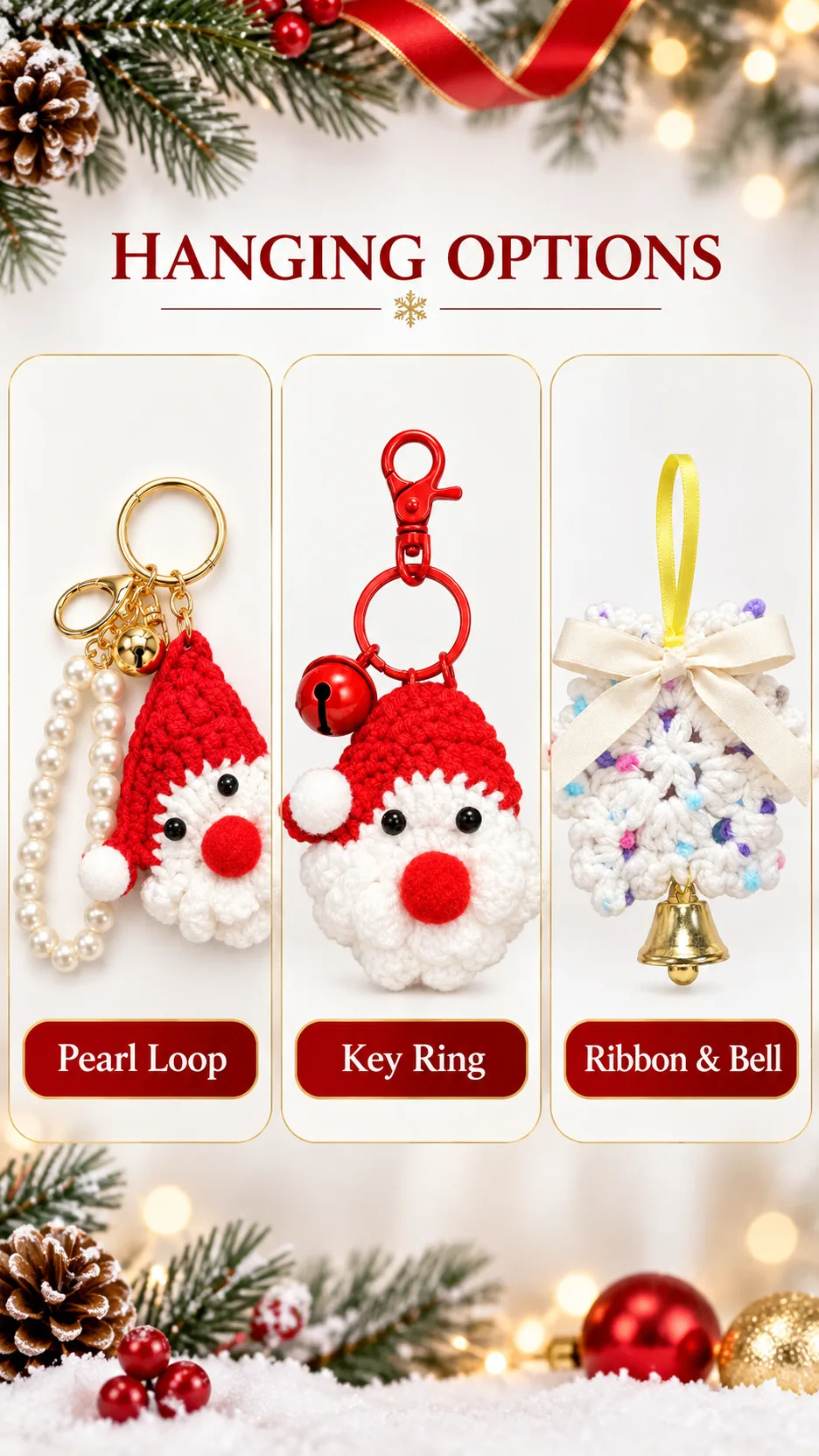 Christmas Snowflake and Bell Hanging Ornaments for Doors and Cars product detail 3