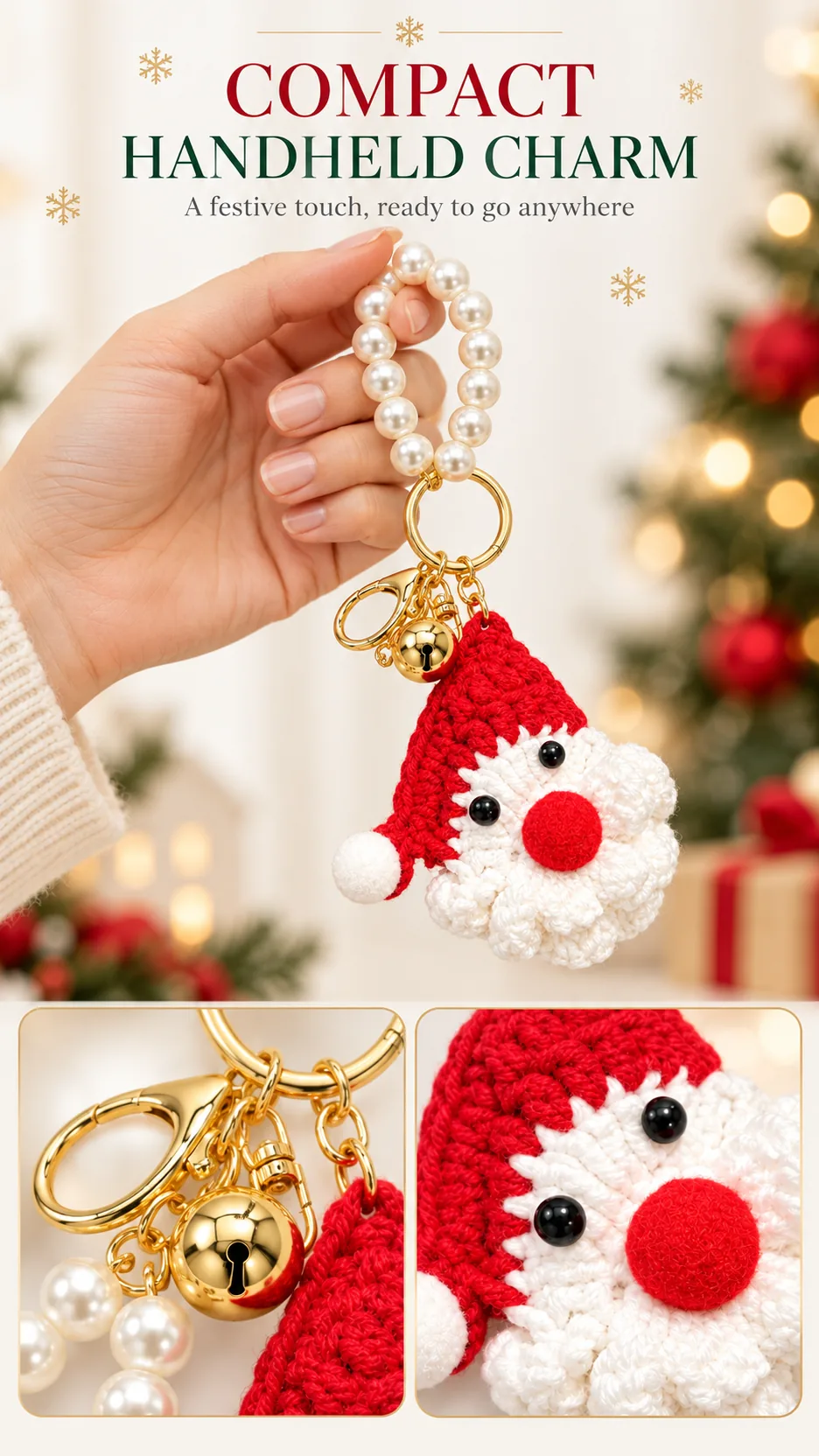 Christmas Snowflake and Bell Hanging Ornaments for Doors and Cars product detail 4