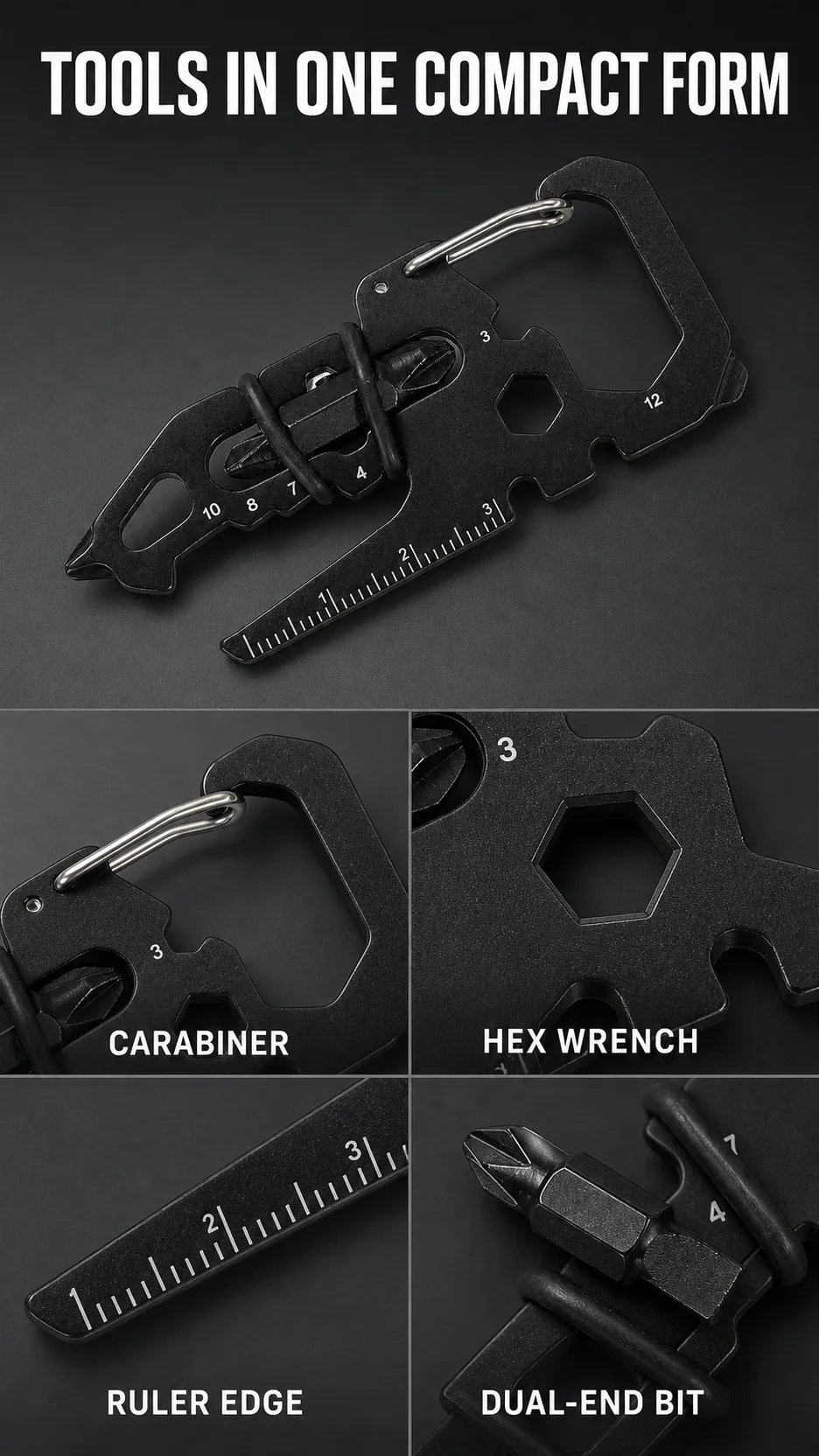 16-in-1 Stainless Steel EDC Tool Card product detail 3