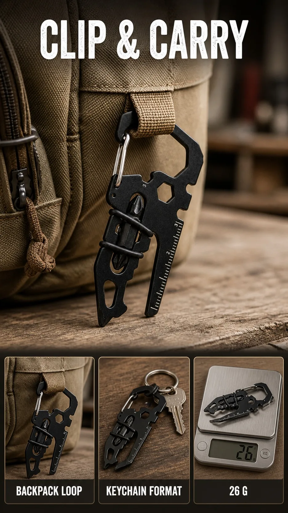 16-in-1 Stainless Steel EDC Tool Card product detail 6
