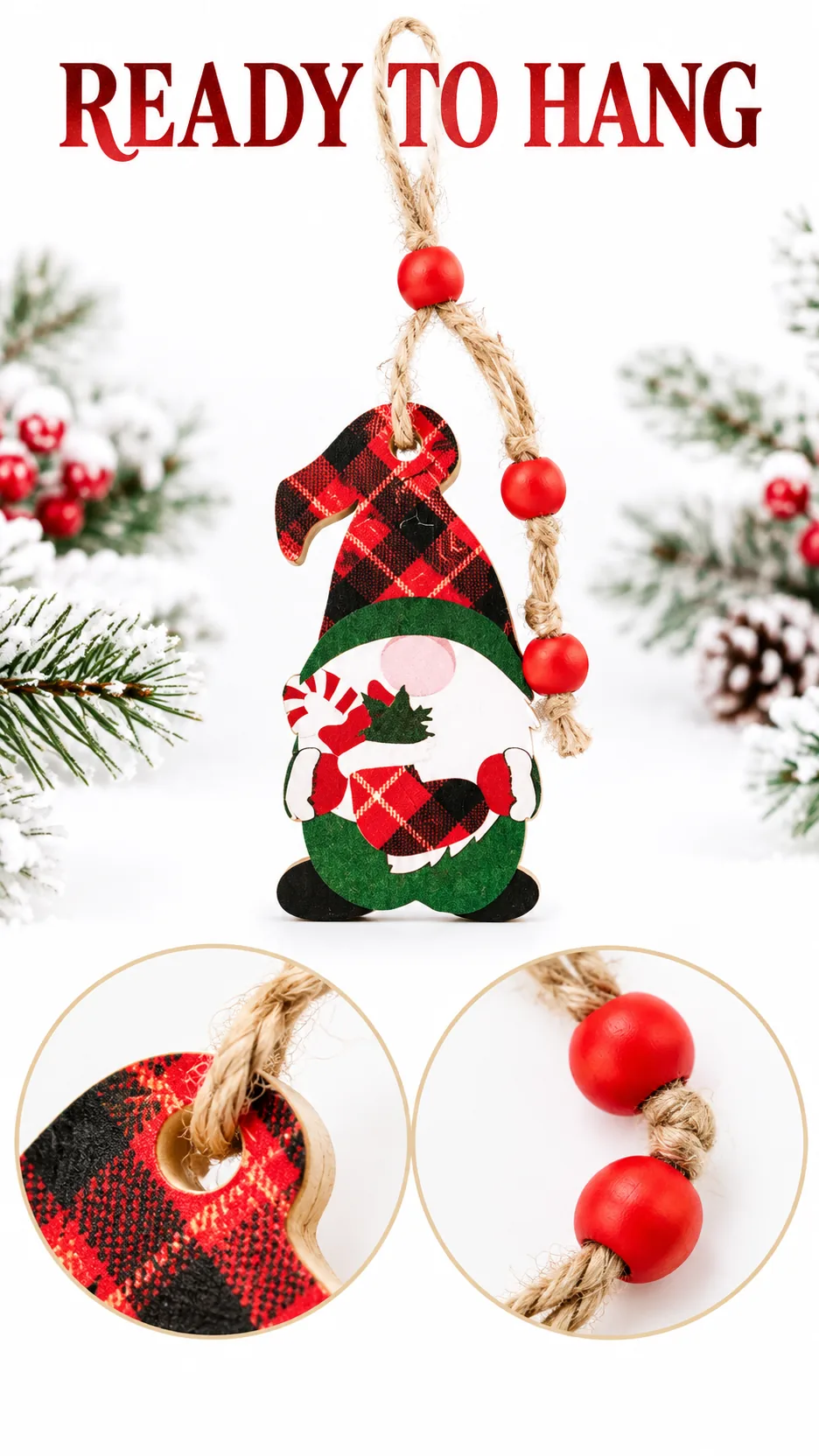 Christmas items, American home decorations, lovely forester with a Christmas gift, wood chow. product detail 3