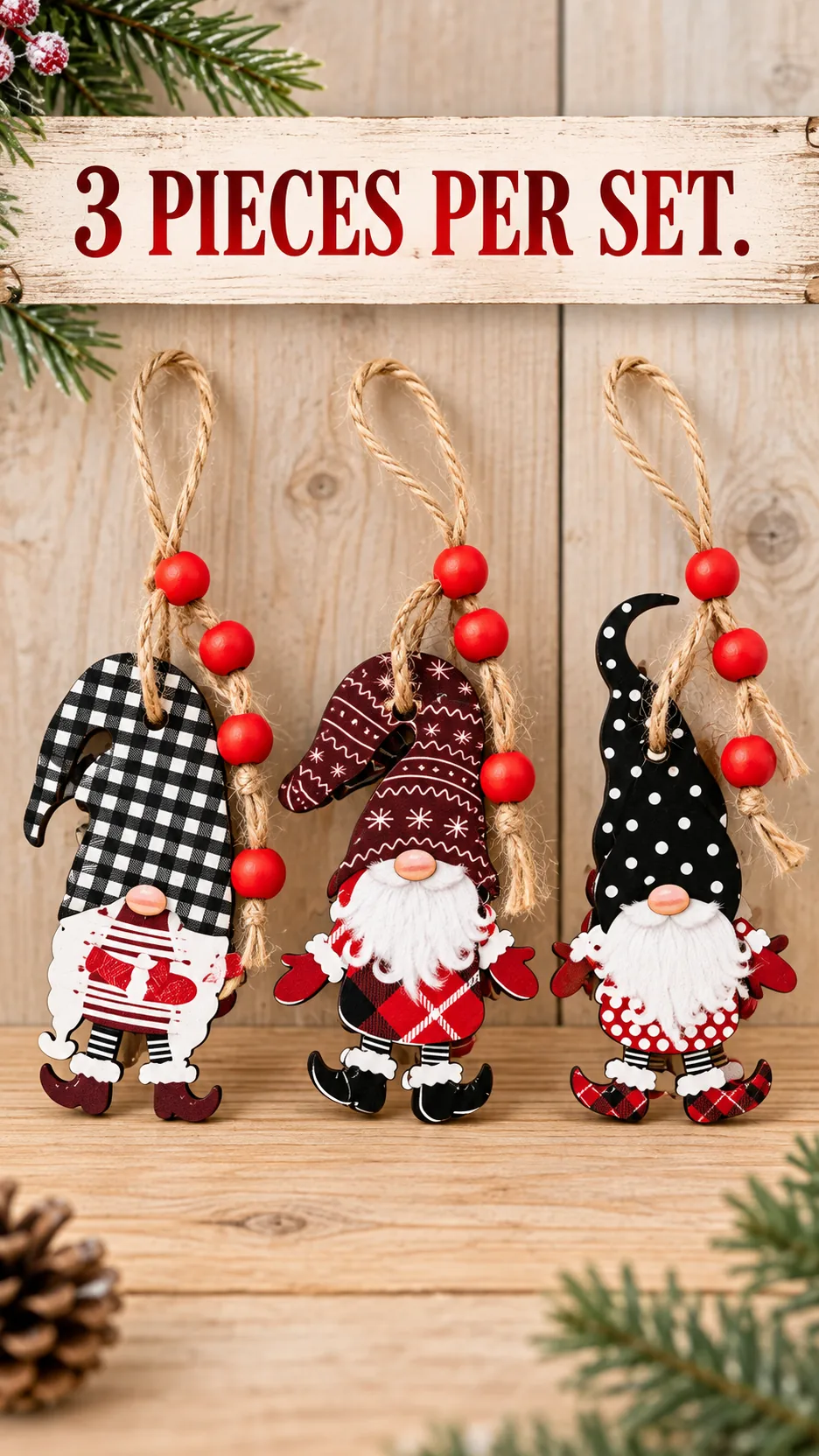 Christmas items, American home decorations, lovely forester with a Christmas gift, wood chow. product detail 4