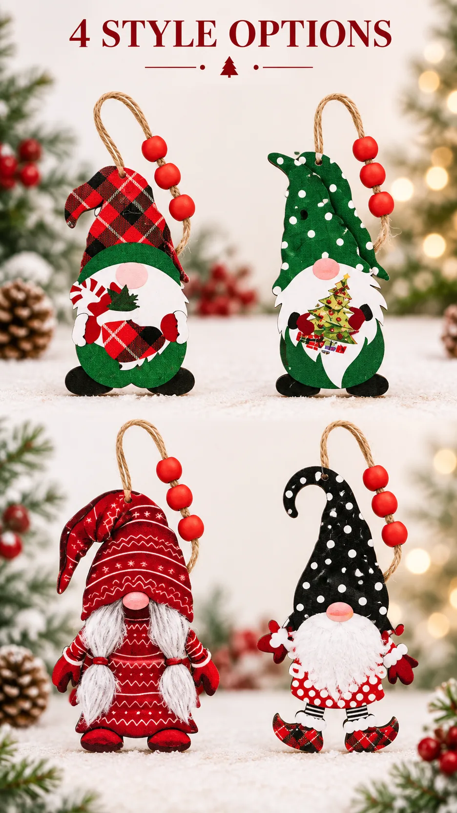Christmas items, American home decorations, lovely forester with a Christmas gift, wood chow. product detail 5