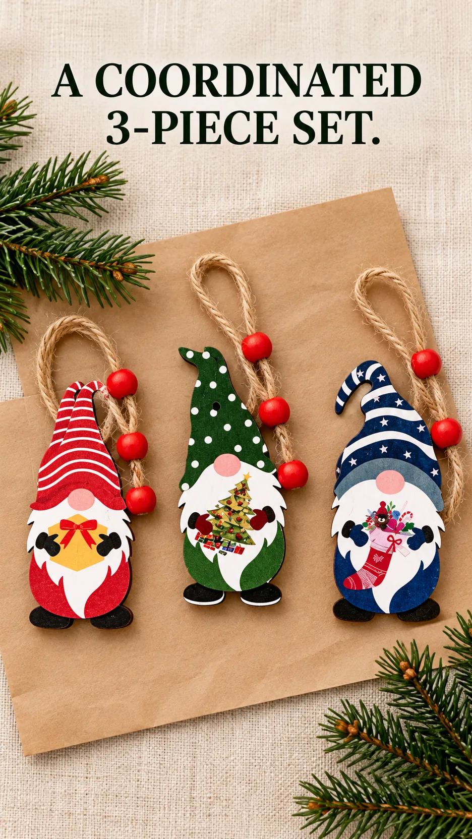 Christmas items, American home decorations, lovely forester with a Christmas gift, wood chow. product detail 8