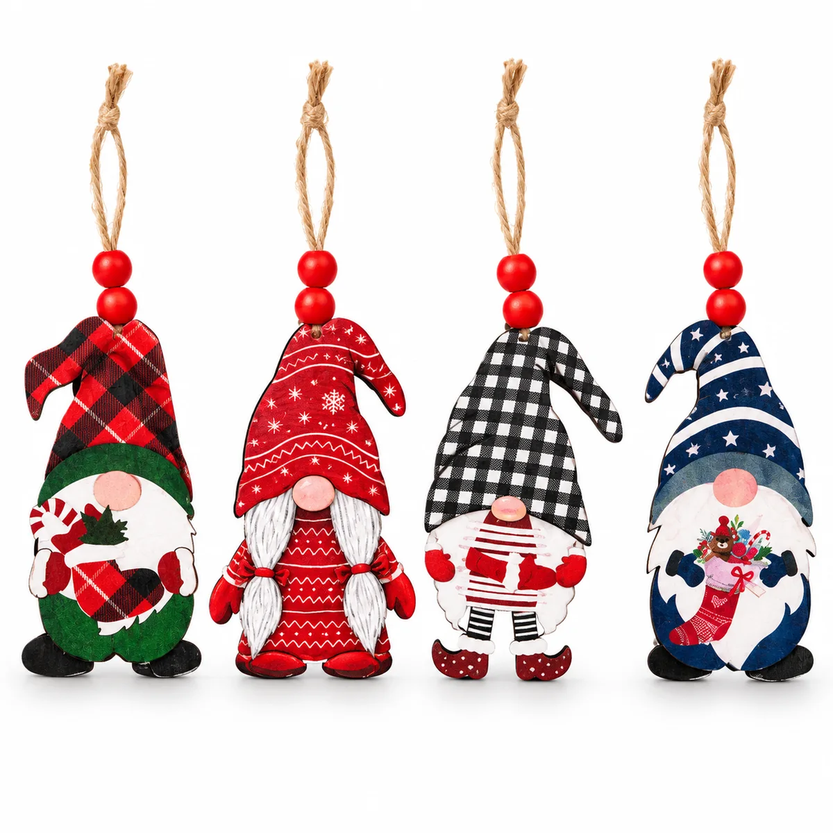 Christmas items, American home decorations, lovely forester with a Christmas gift, wood chow.