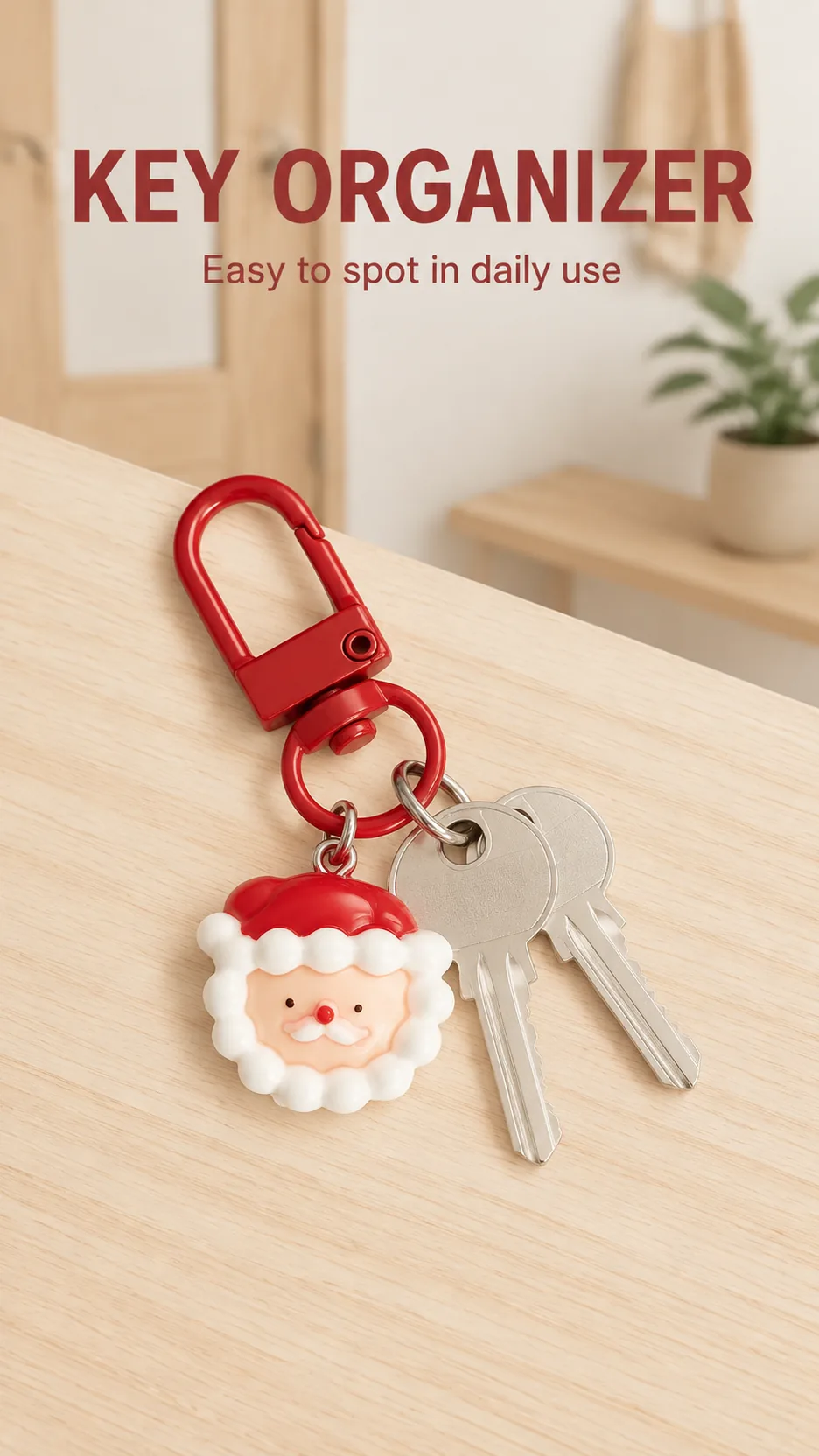 Cute Christmas Resin Keychain Cartoon Santa Claus Tree Bear Bag Charm Holiday Gift Wholesale product detail 7