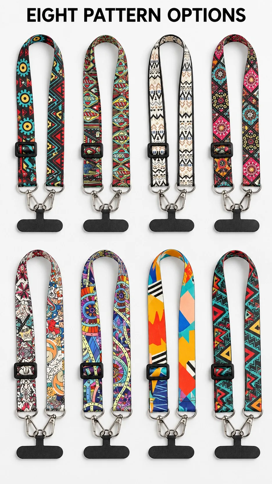 Retro Bohemian Adjustable Crossbody Phone Lanyard Strap with Canvas Insert product detail 4