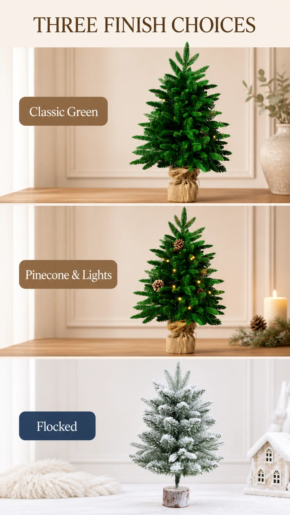 Green Cedar Tabletop Christmas Trees product detail 3