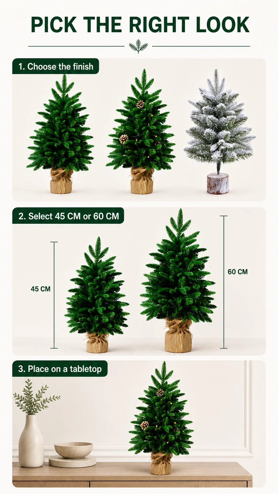 Green Cedar Tabletop Christmas Trees product detail 8