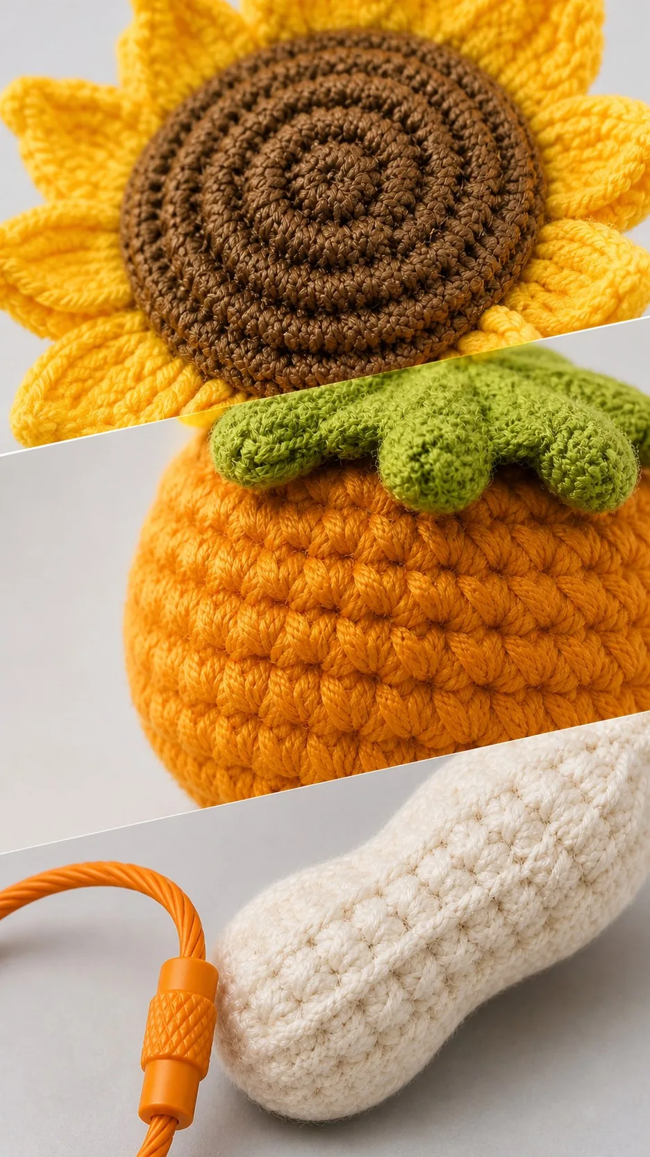 Sunflower and Fruit Plush Keychains product detail 2
