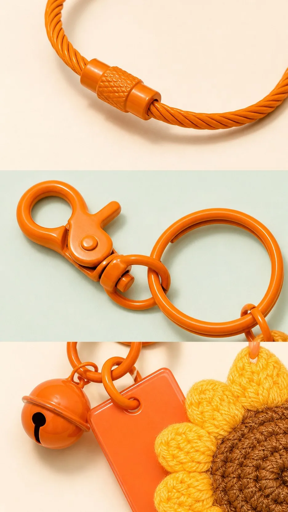 Sunflower and Fruit Plush Keychains product detail 3