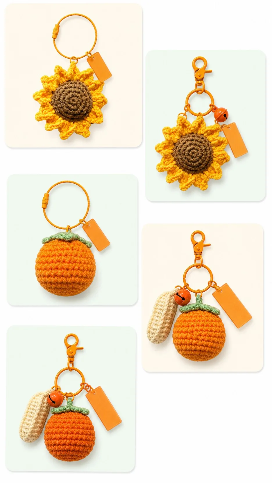 Sunflower and Fruit Plush Keychains product detail 5