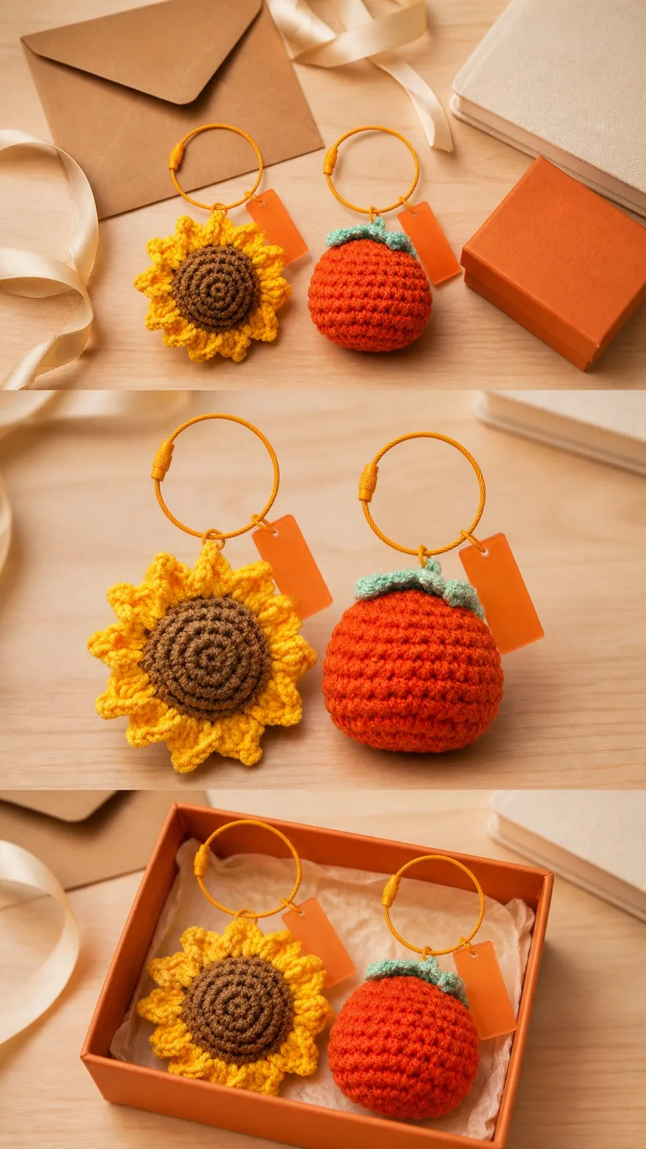 Sunflower and Fruit Plush Keychains product detail 7