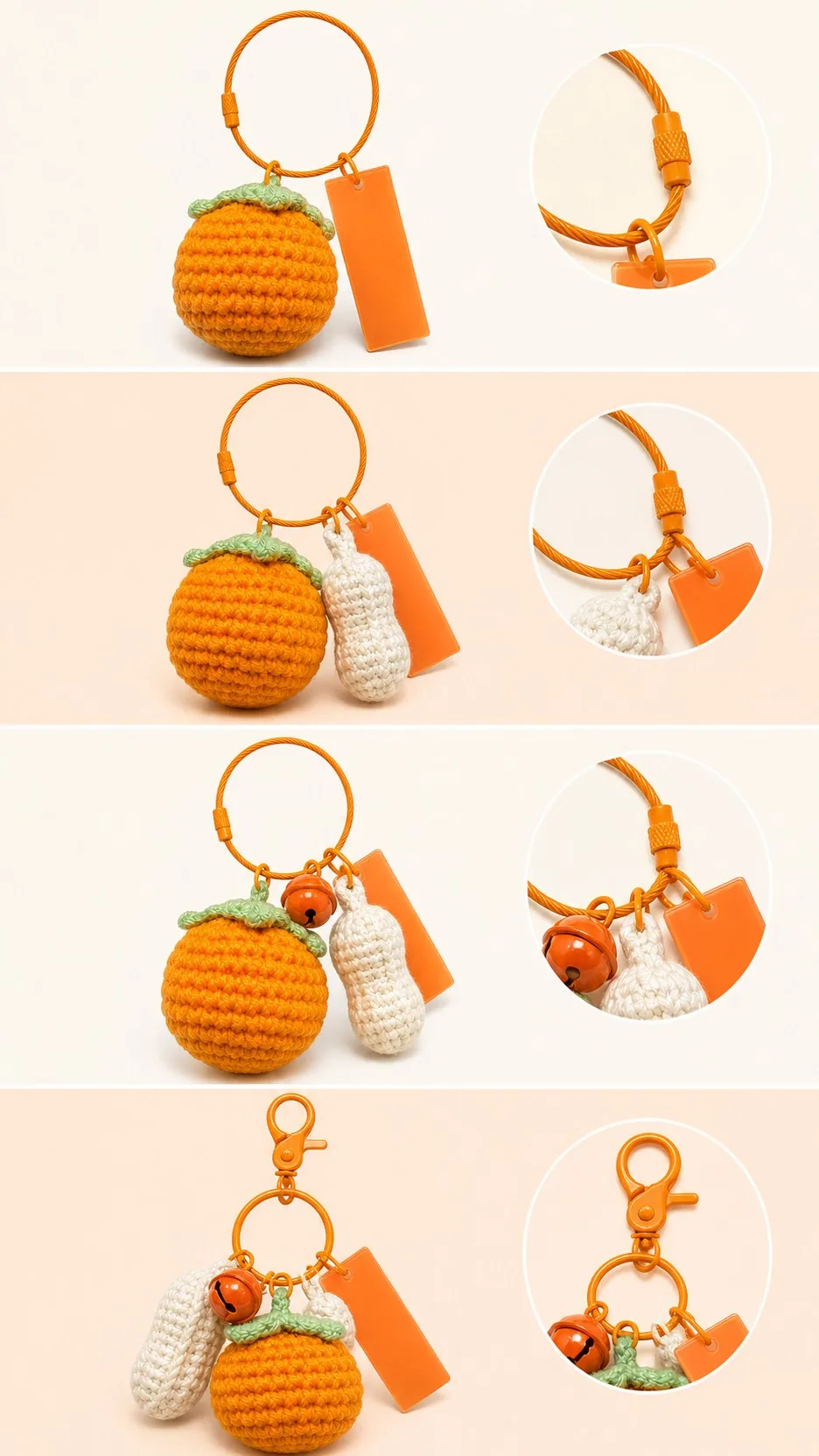 Sunflower and Fruit Plush Keychains product detail 8