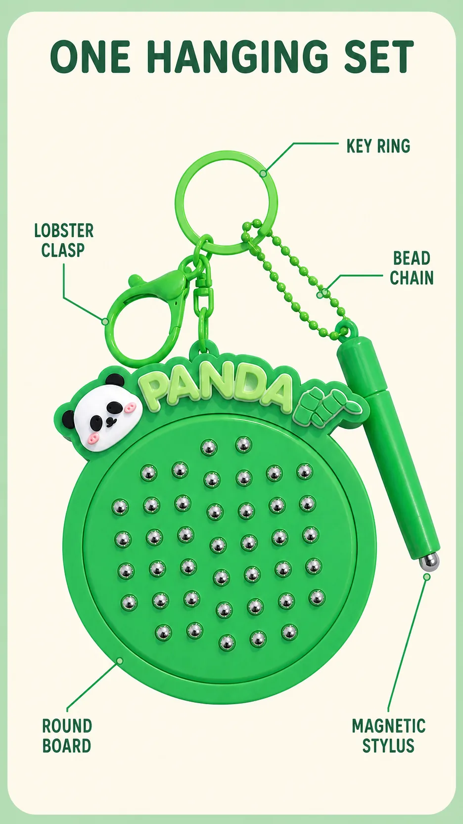 Magnetic Bead Maze Panda Keychains product detail 3
