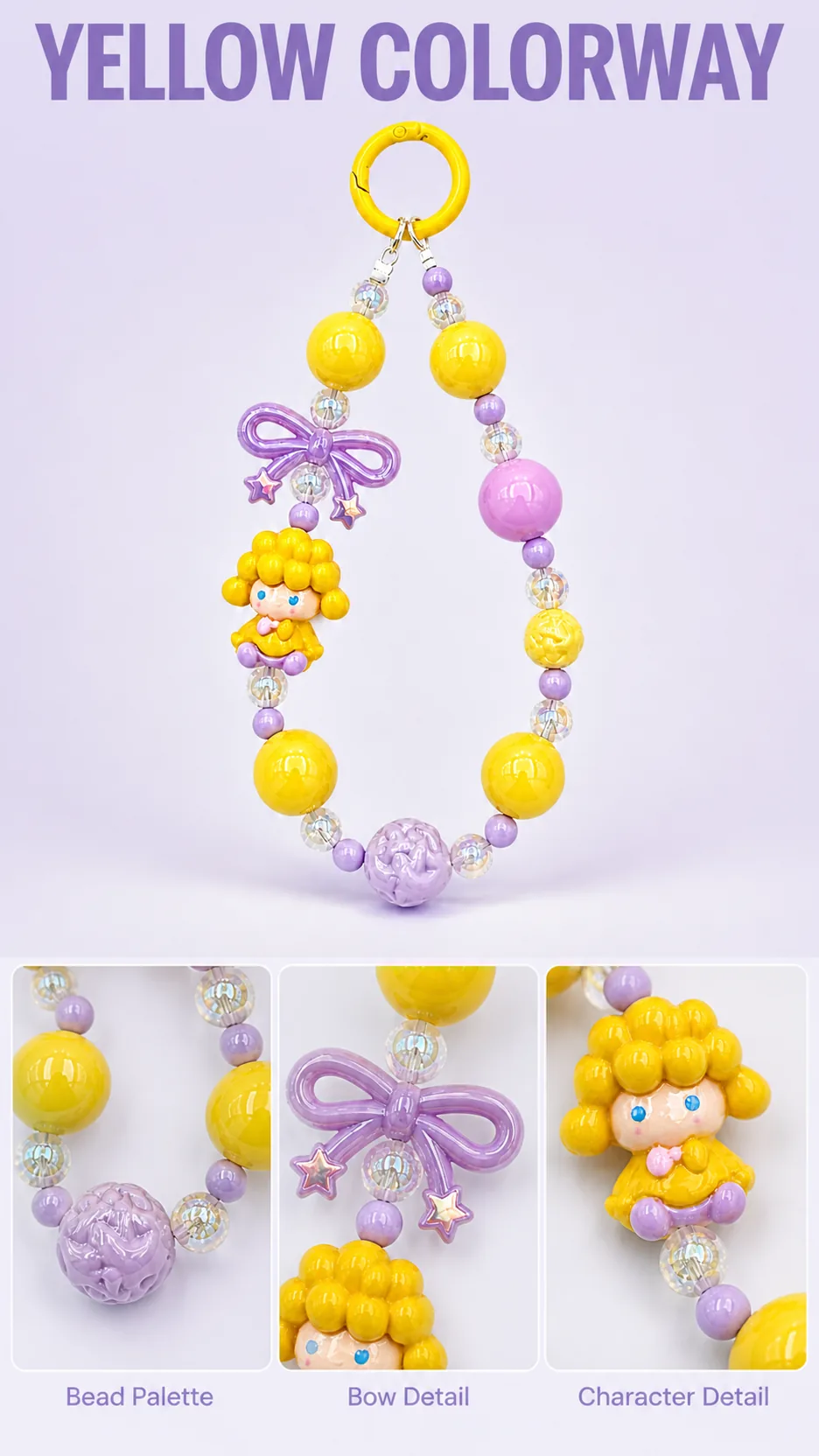 Hand-Painted Beaded Character Phone Charms product detail 5