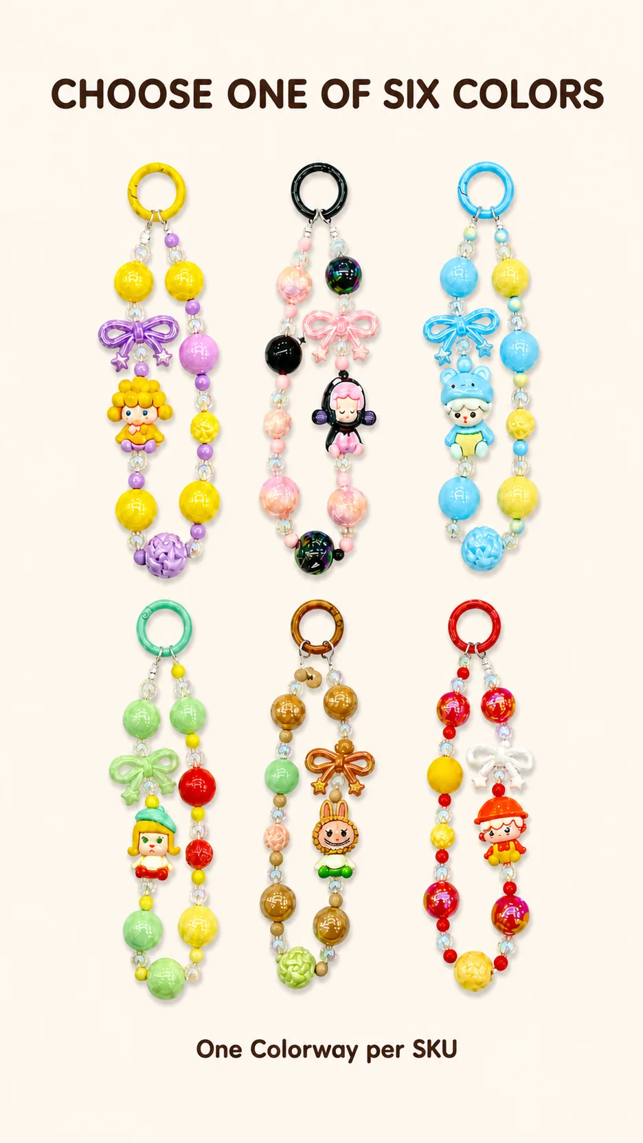 Hand-Painted Beaded Character Phone Charms product detail 8