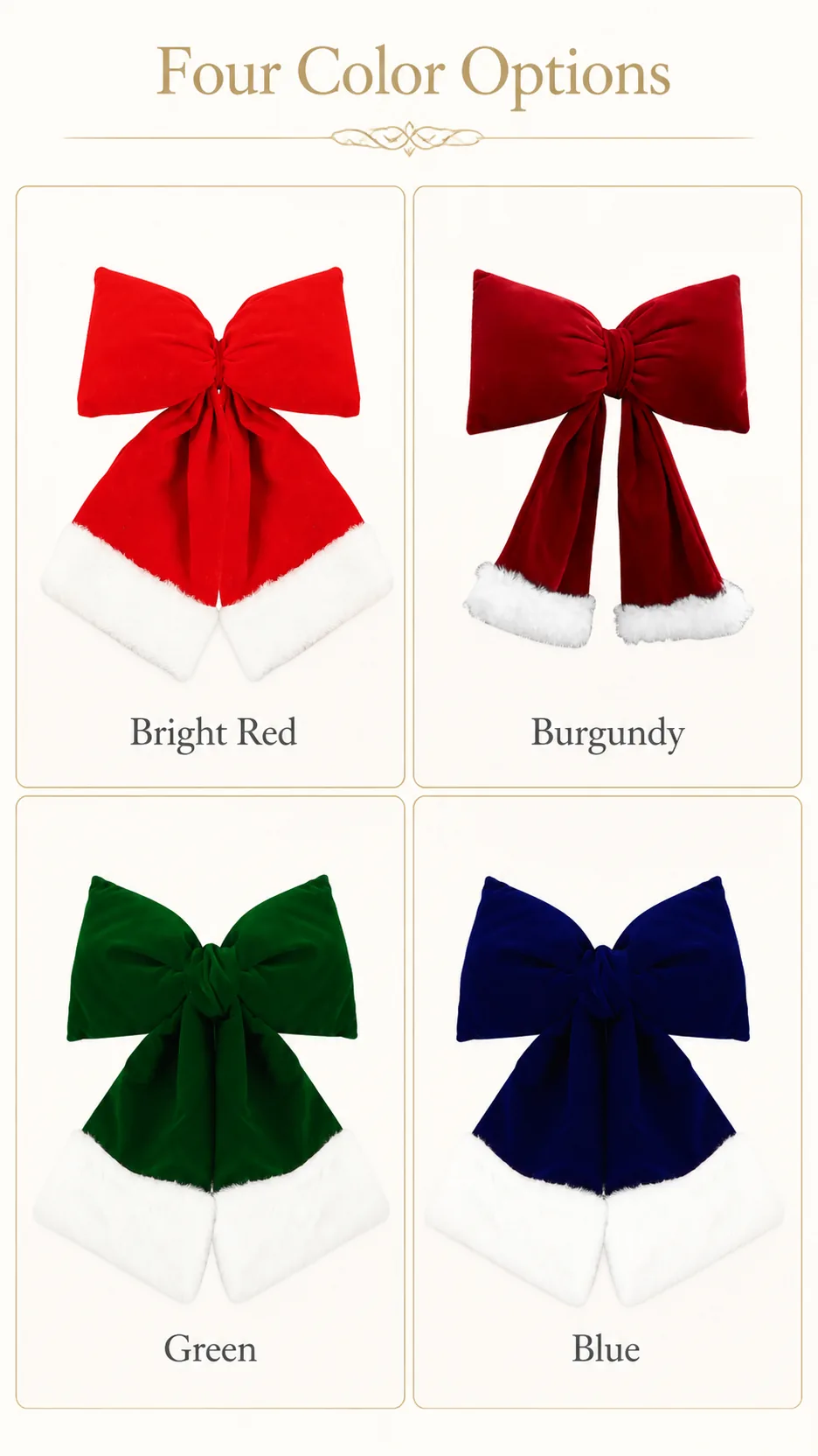 Plush Christmas Bow Ornaments product detail 4