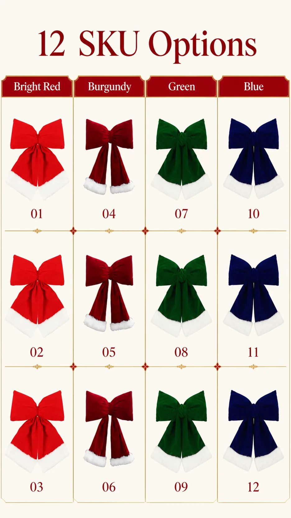 Plush Christmas Bow Ornaments product detail 5