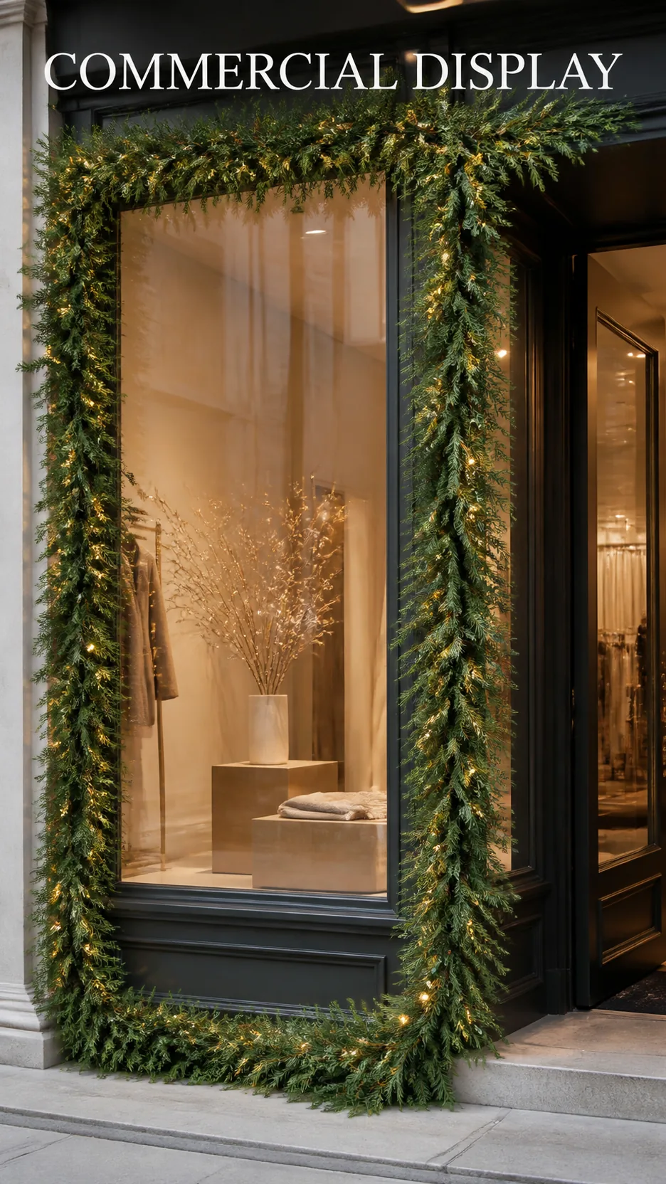 2.7M Pre-lit Artificial Christmas Garland with Warm White LED Lights for Mantel Staircase and Door Decoration product detail 7