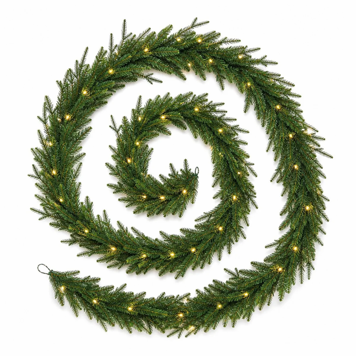 2.7M Pre-lit Artificial Christmas Garland with Warm White LED Lights for Mantel Staircase and Door Decoration