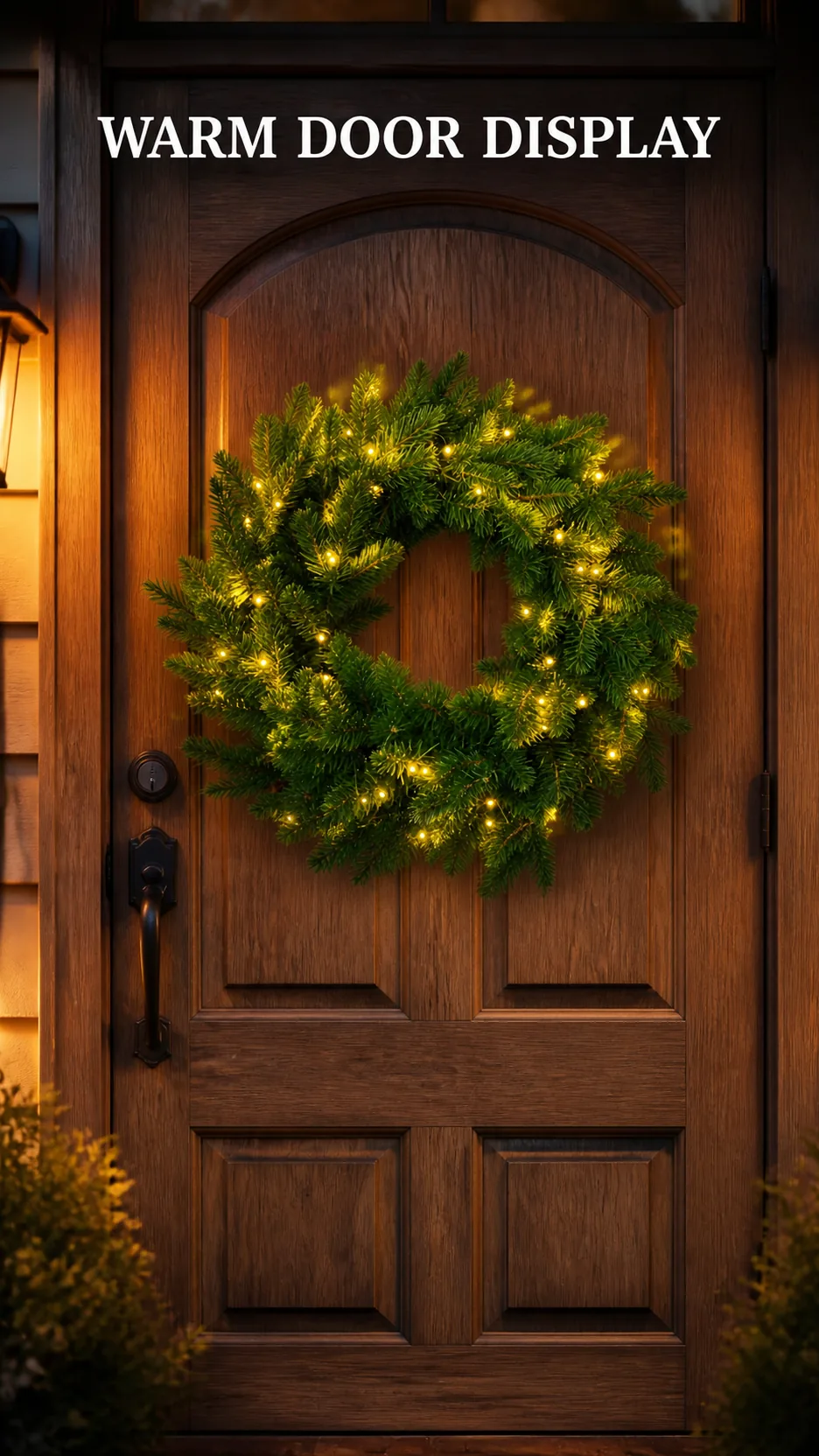 Customizable Pre-lit Artificial Christmas Wreath with Warm LED Lights and Mixed Pine Needles for Door and Window Decoration product detail 6