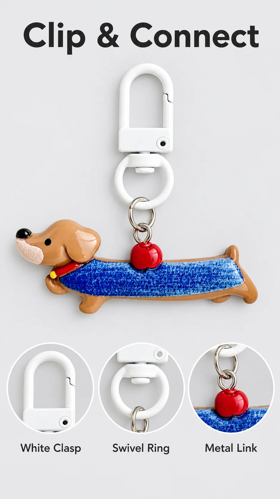 The Korean-style salami pup with the idea of a little cat and pup pup bag with the key buttons on his hair. product detail 3