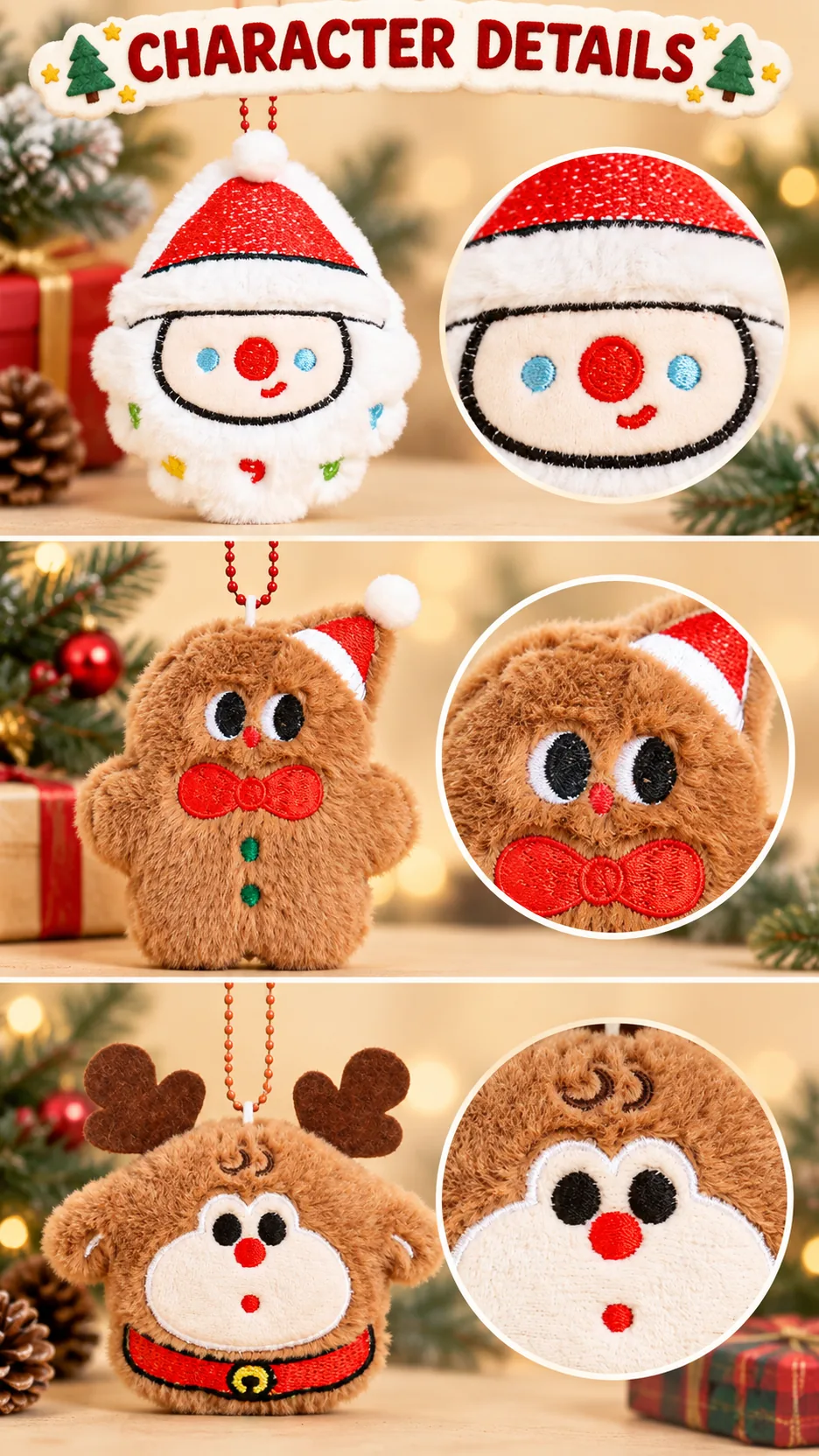 Christmas Plush Keychains and Backpack Charms product detail 3